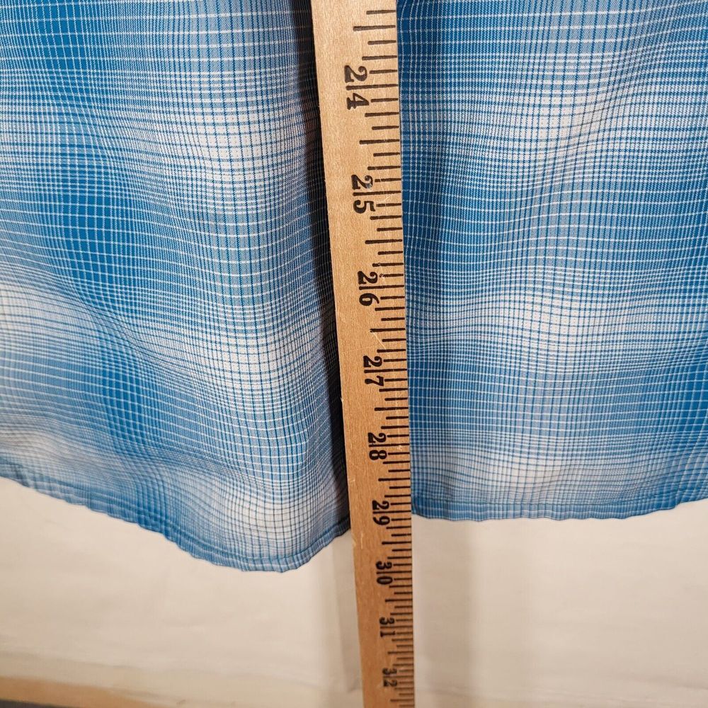 White Sierra Men's Large Outdoor Hiking Short Sleeve Blue Plaid Button Shirt - Picture 8 of 8